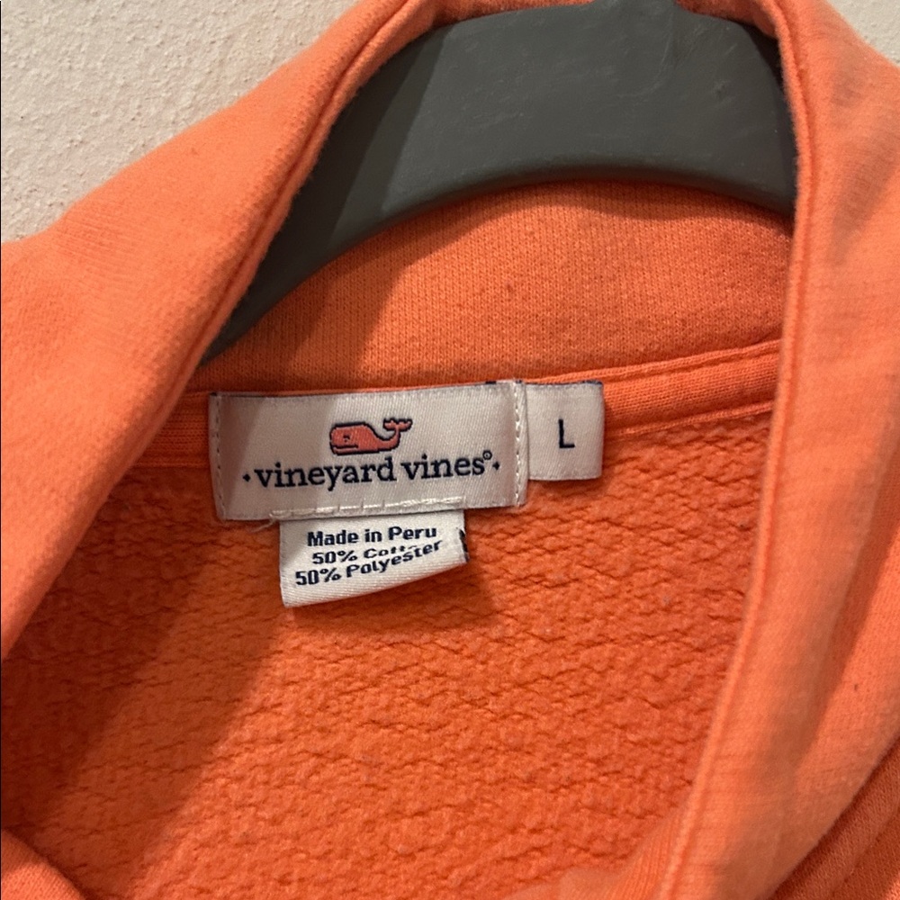 Vineyard Vines Orange Quarter-Zip Pullover - Picture 3 of 4